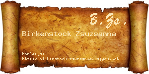 Birkenstock Zsuzsanna névjegykártya